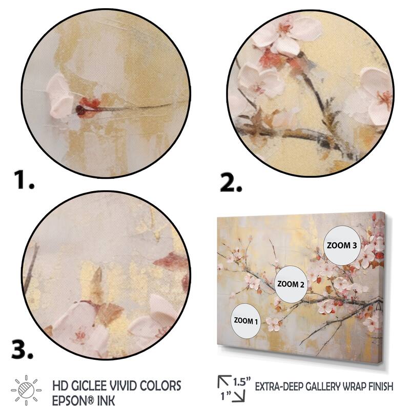 Designart "Apple Blossom Harmony III" Apple Blossom Wall Art Print Set